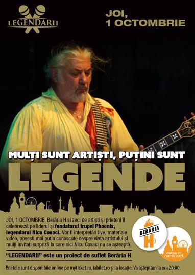 Concert Legends: Nicu Covaci, Thursday, 01 October 2015 20:00, Beraria H