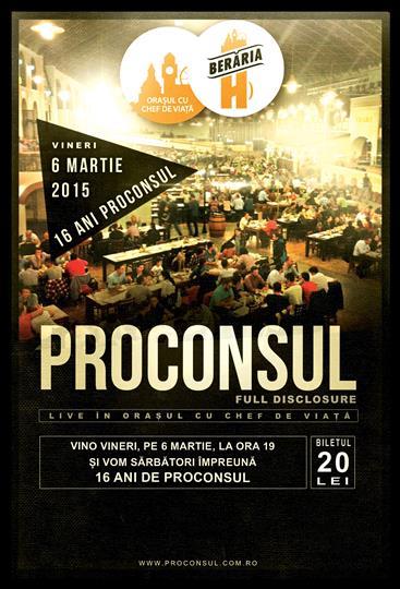 Concert Concert Proconsul, Friday, 06 March 2015 20:00, Beraria H