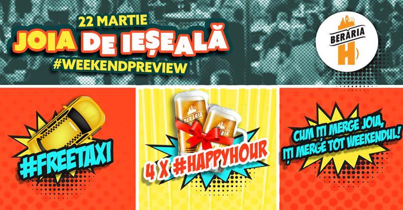 Concert Joia de ieșeală - #WeekendPreview | #FreeBeer #FreeTaxi, joi, 22 martie 2018 18:00, Beraria H