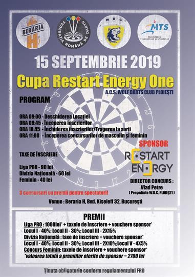 Concert Cupa Restart Energy One la Darts, duminică, 15 septembrie 2019 09:00, Beraria H