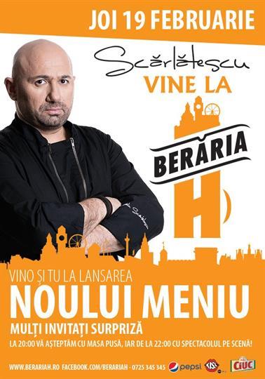 Concert Scarlatescu at Beraria H - new menu, Thursday, 19 February 2015 20:00, Beraria H