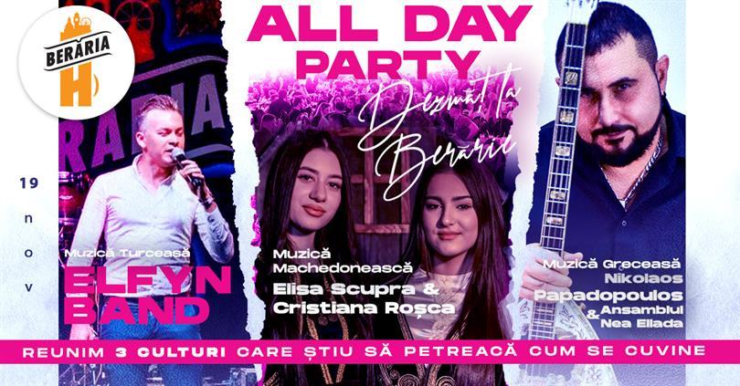 Concert All day party! Muzică Grecească, Machedonească și Turcească, sâmbătă, 19 noiembrie 2022 13:00, Beraria H